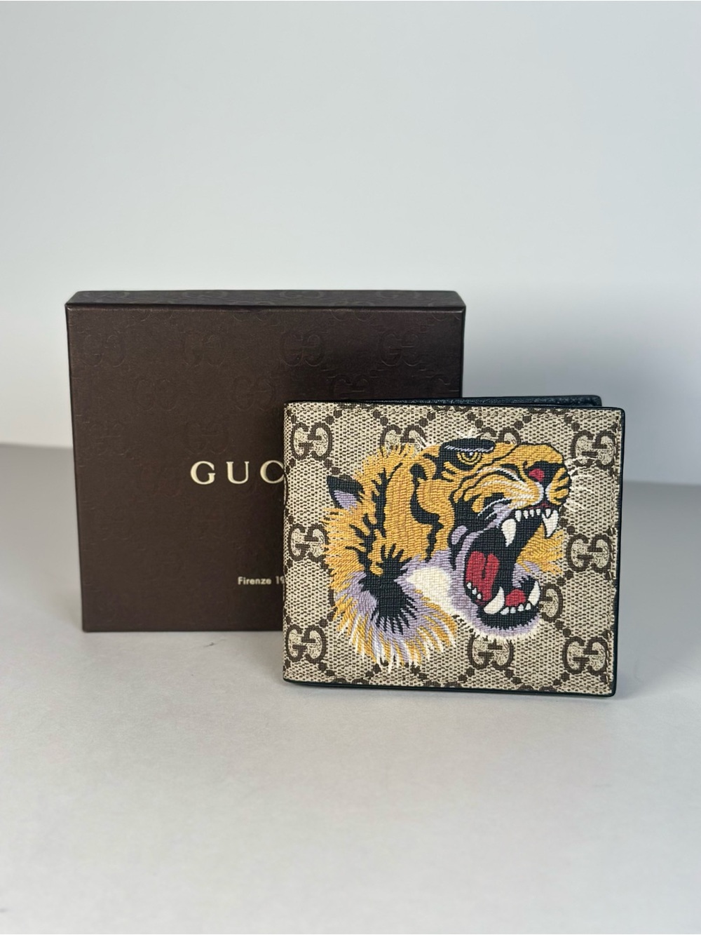 Authentic Gucci Supreme GG Tiger Men’s Bifold Wallet